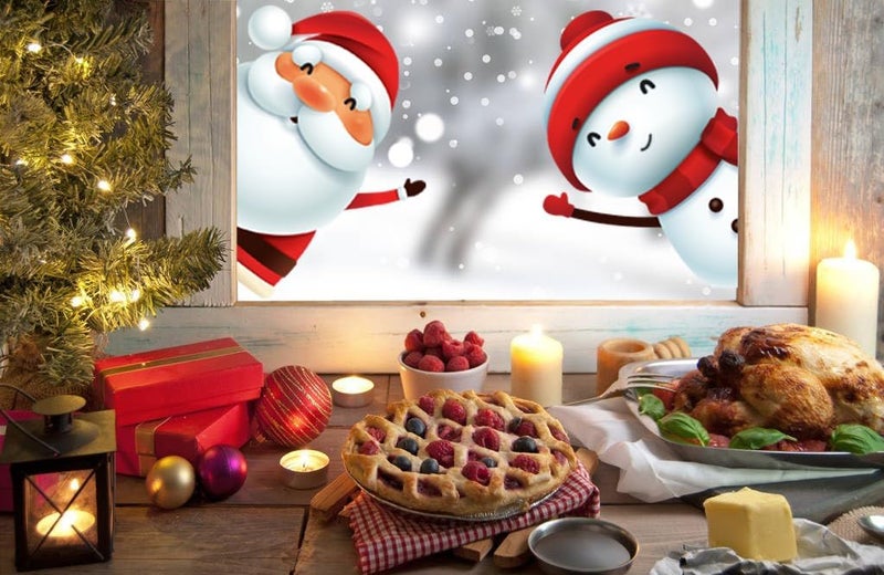 liuzzqq 130PCS Christmas decoratives Window Stickers, Holiday Snowflake Santa Claus Reindeer Stickers - Image 2